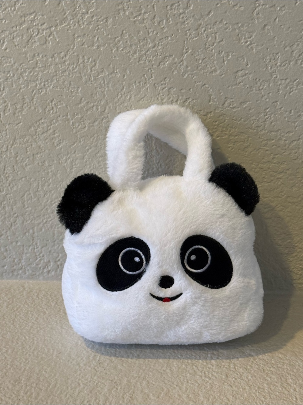 Cute Panda Plush Handbag - White and Black